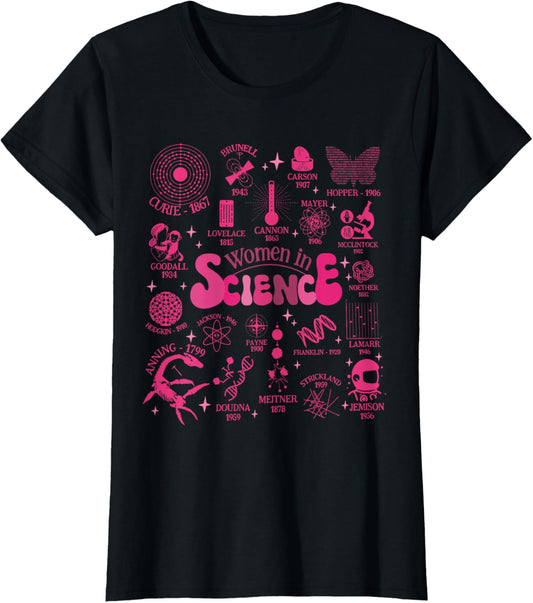 Retro Women in Science Women in STEM Science Teacher T-Shirt