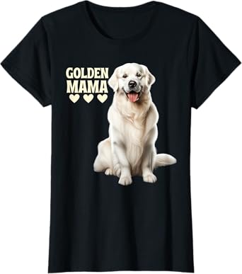 White English Cream Golden Retriever Dog Mom Golden Mama Women T-Shirt