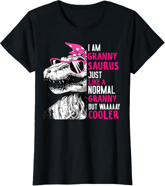 Funny TRex Grannysaurus Cool Pink Dinosaur Granny Birthday T-Shirt