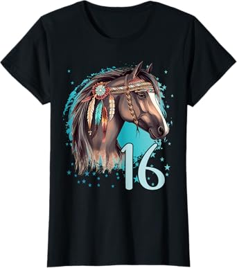 16th Birthday Horse Girl sixteen I Am 16 Birthday Girl T-Shirt