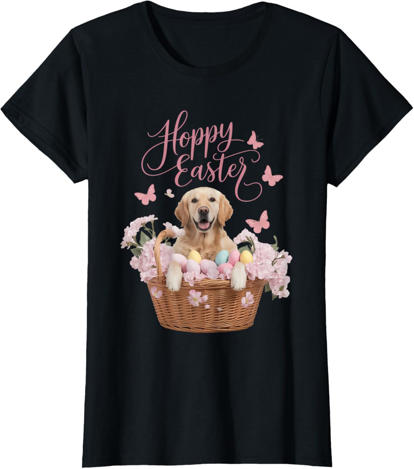 Golden Retriever Easter Bunny Eggs Hunting Funny Dog Lovers T-Shirt