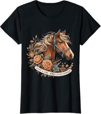 Just a Girl who loves Horses Riding Horseback T-Shirt