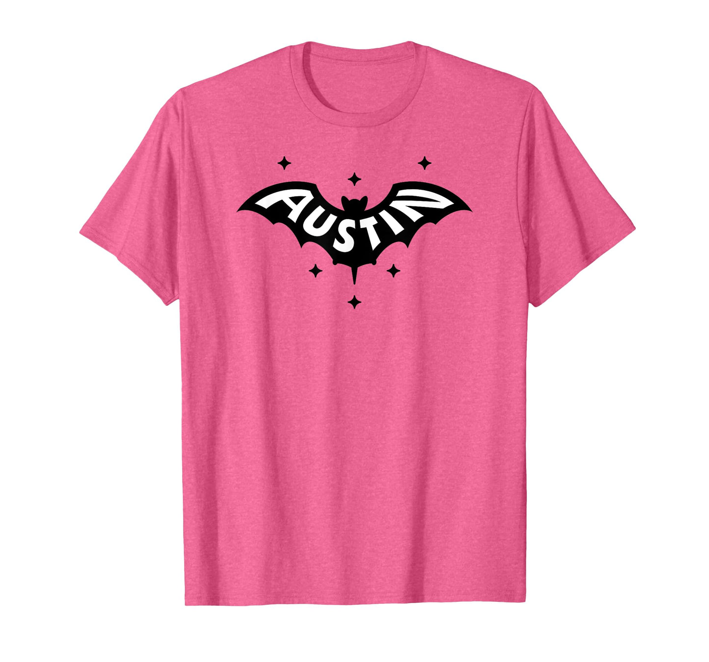 AUSTIN BAT - Austin TX Bat Logo W. Stars Two Tone Design T-Shirt