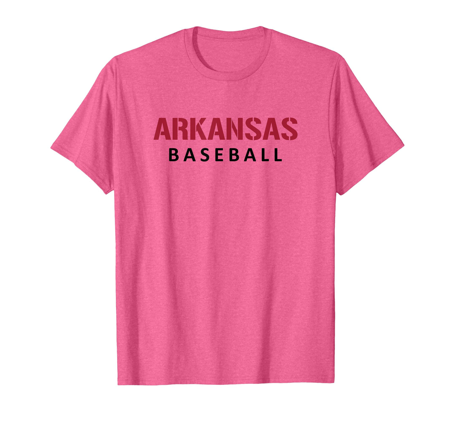 Arkansas Baseball Block and Stencil Font T-Shirt