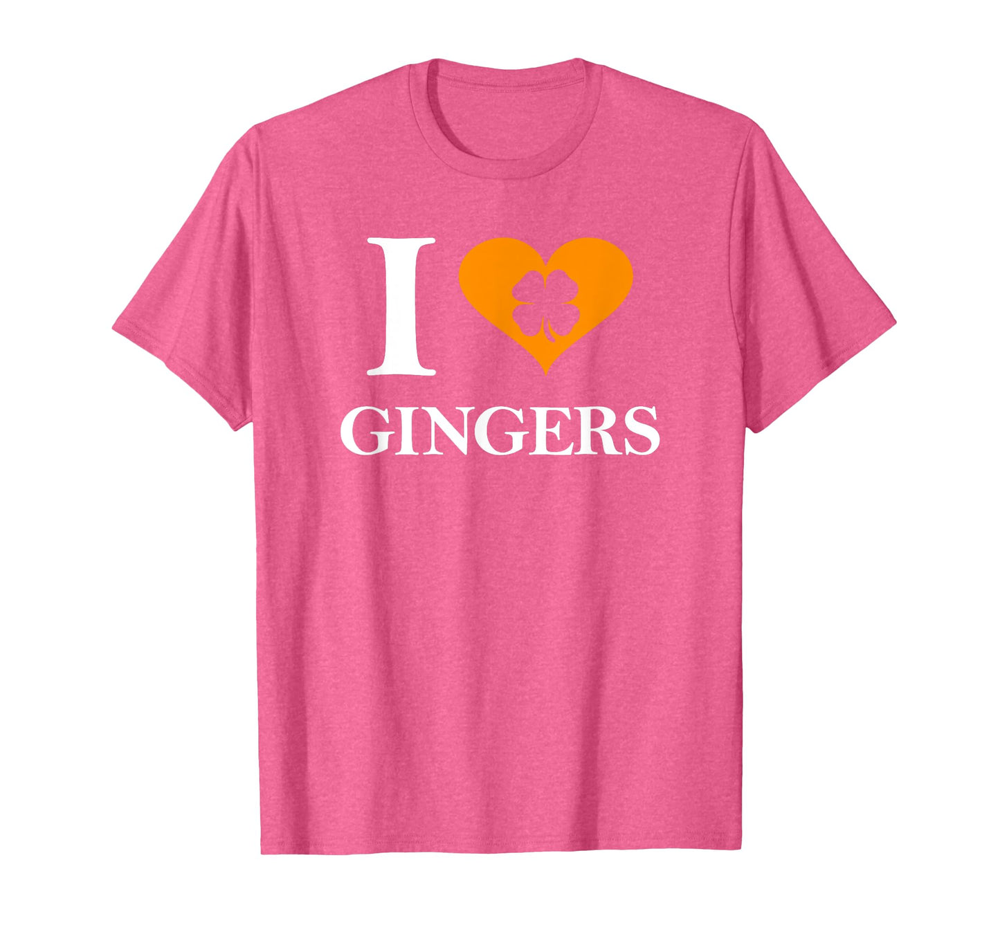 I Love Gingers Heart Shamrock Redhead Lover Shirt