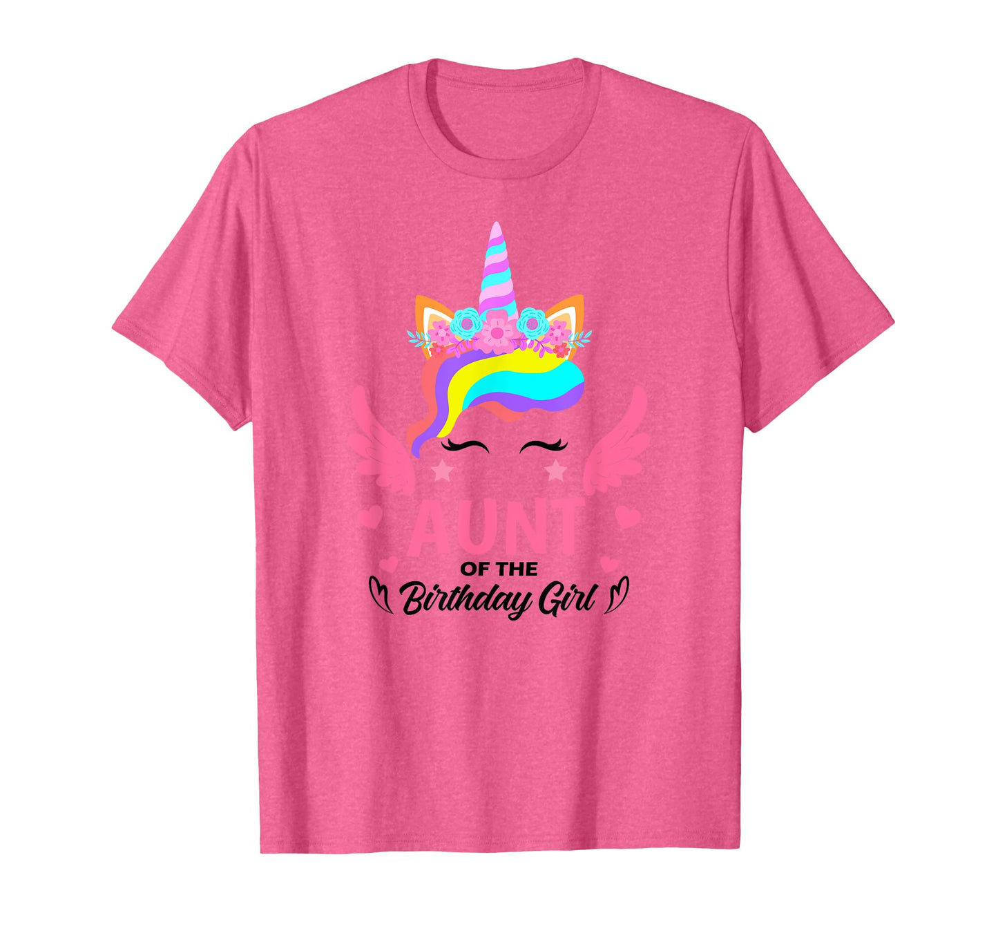 Aunt of The Birthday for Girl Auntie Unicorn First Birthday T-Shirt