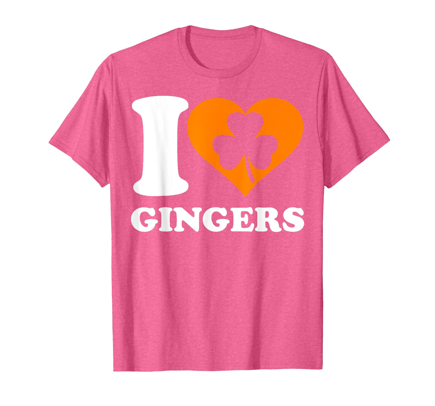 I Love Gingers Heart Shamrock Redhead Lover St Patrick's Day T-Shirt