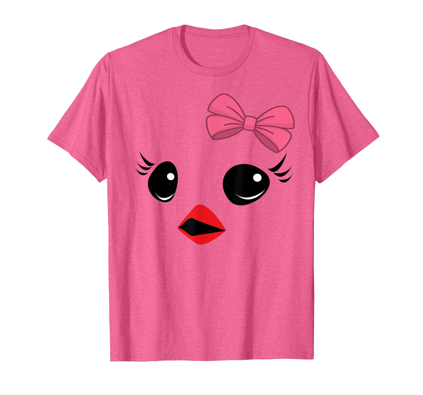 Easter Baby Chick Chicken Face Shirt Pink Bow Girls Women T-Shirt