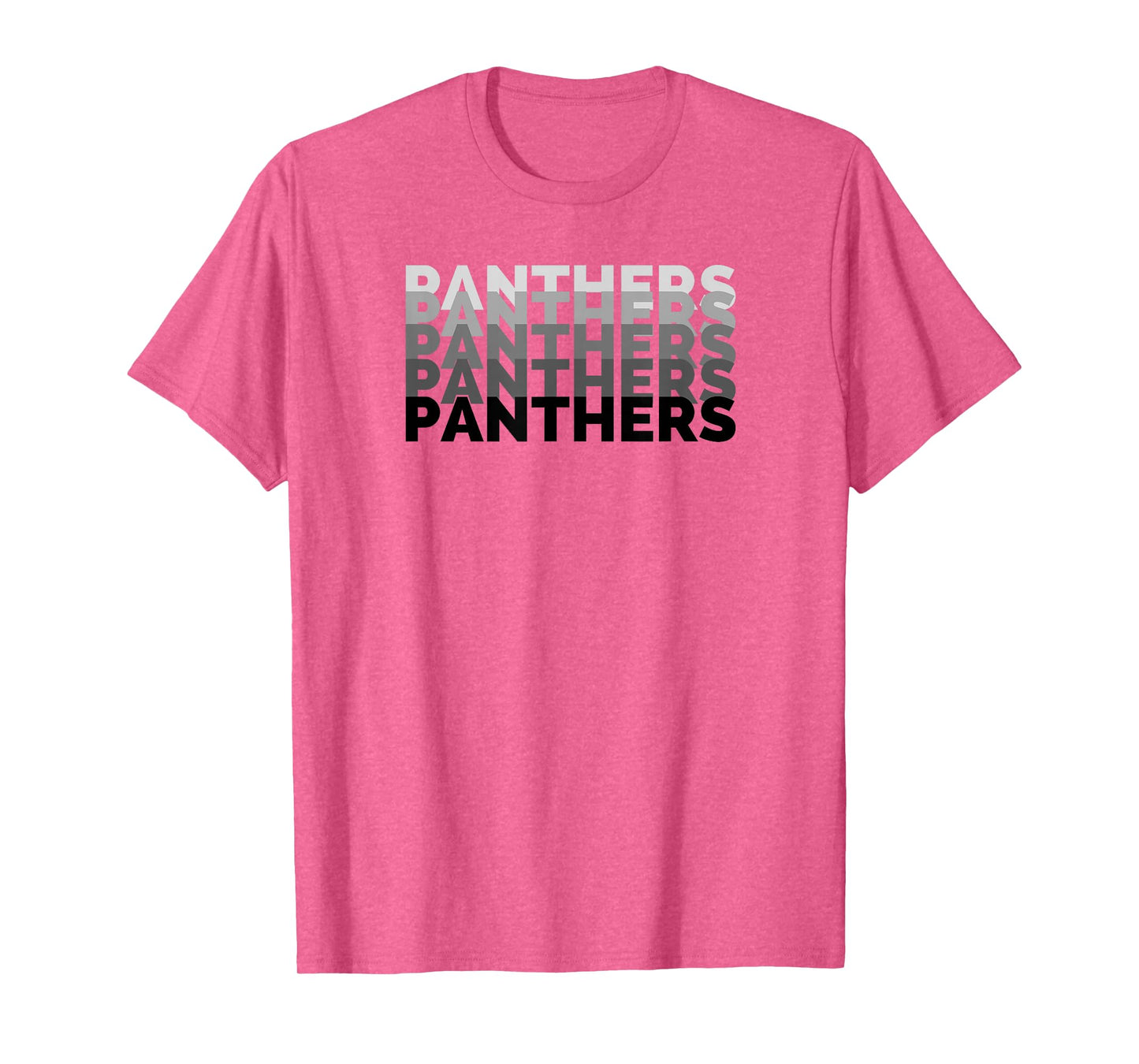 Panther Repeated Black Gray Text High School Spirit Fan Wear T-Shirt