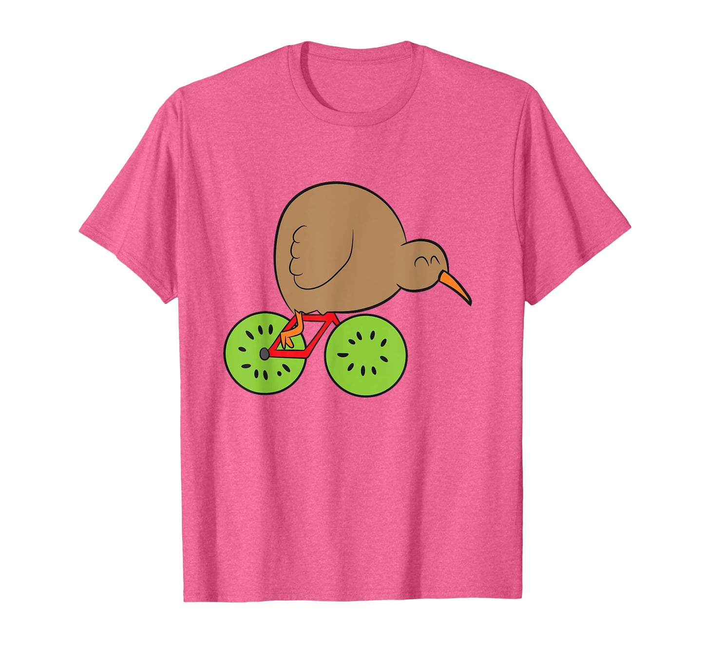 Funny Kiwi Fruit And Kiwi Bird New Zealand Cycling Kiwi Bird T-Shirt