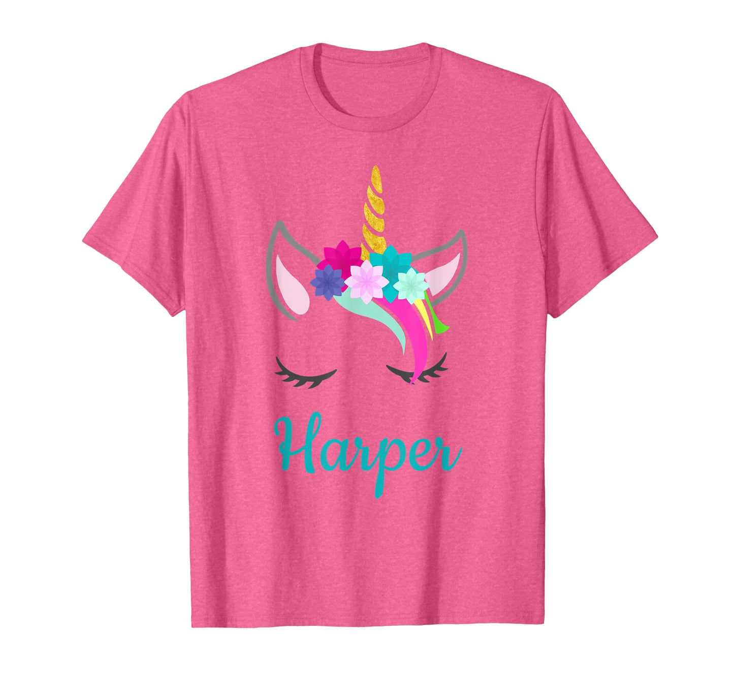 Harper Rainbow Unicorn Name T-Shirt