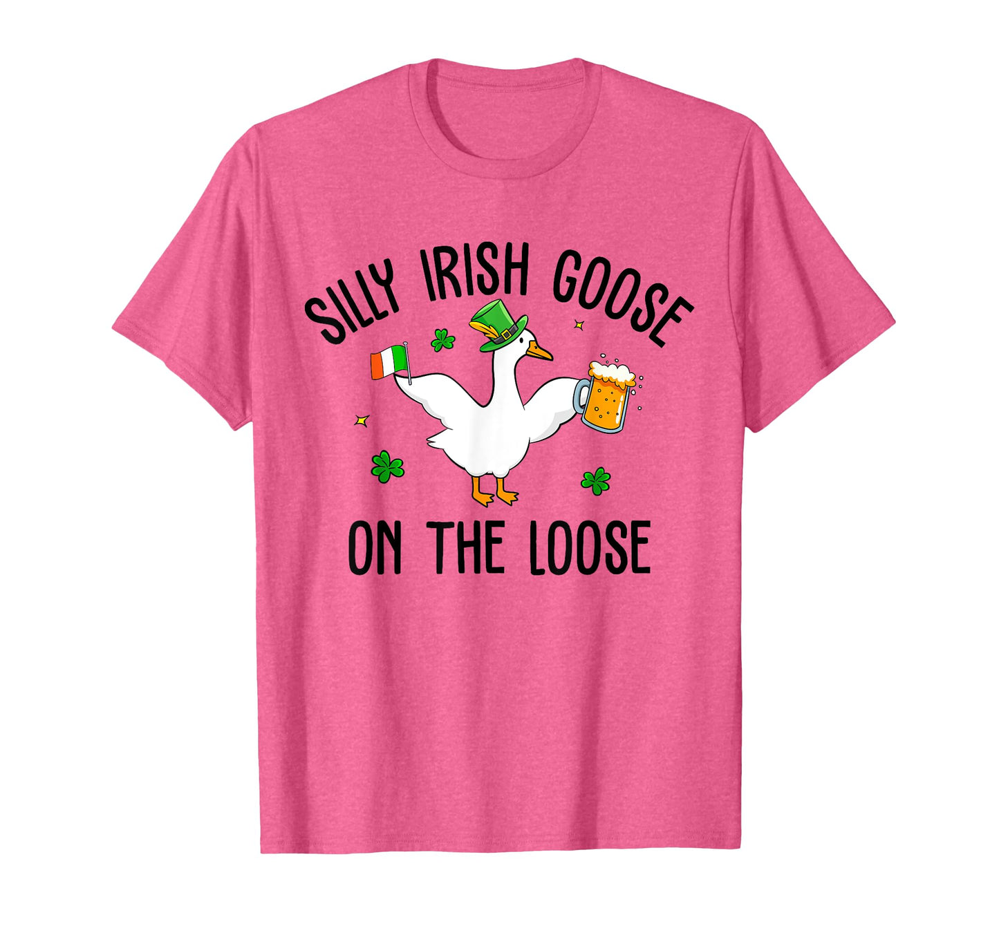 Groovy Silly Irish Goose On The Loose Happy St Patrick's Day T-Shirt
