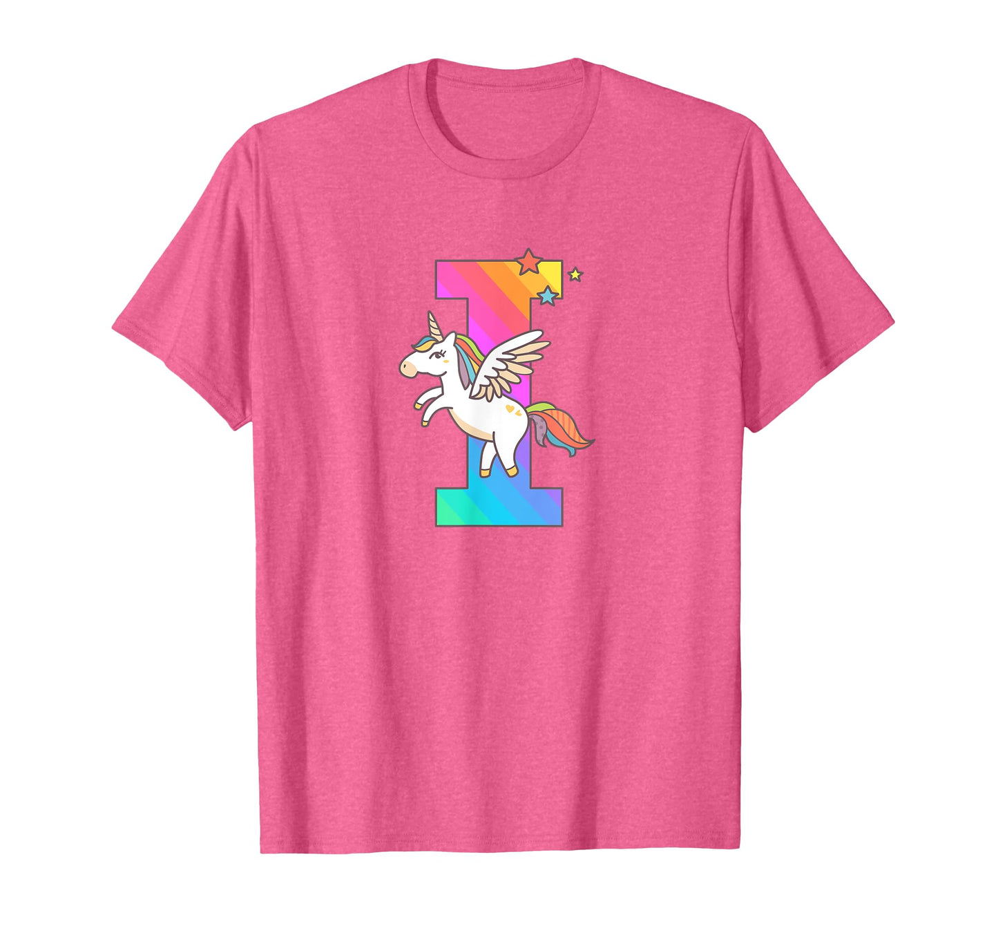 Unicorn Monogram Letter I Initial Cute Girls Birthday Gift T-Shirt