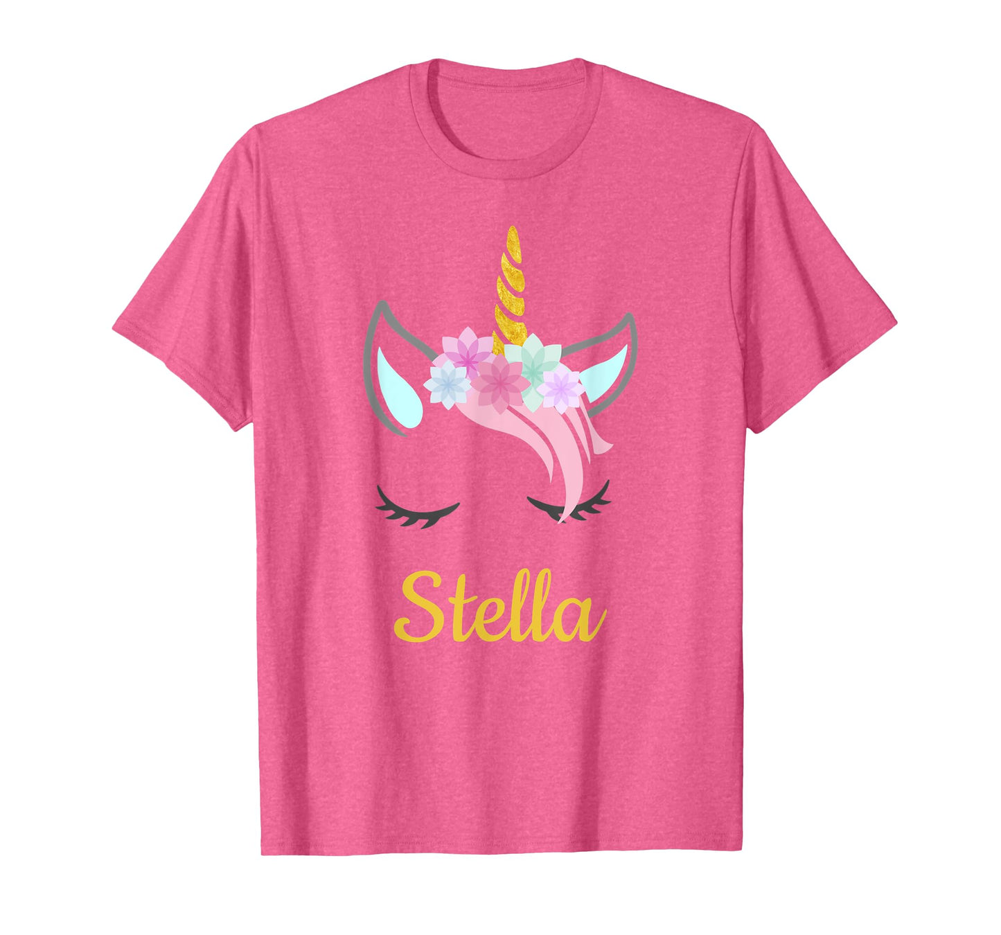 Stella White Unicorn Name T-Shirt
