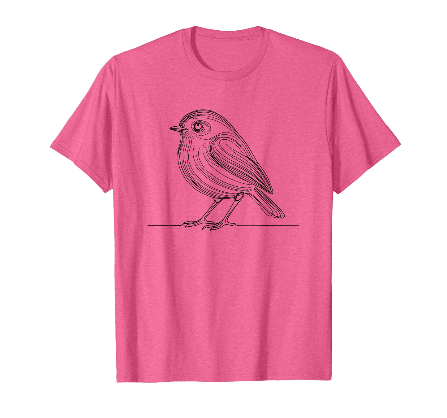 Line Art American Robin Bird T-Shirt