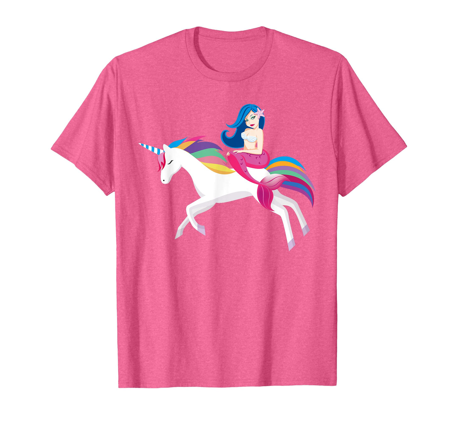 Unicorn Mermaid - Funny Mermaid Riding Unicorn T Shirt