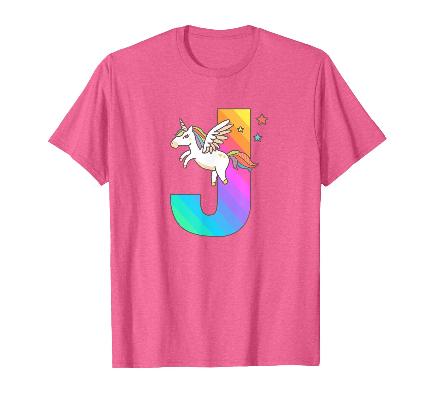 Unicorn Monogram Letter J Initial Cute Girls Birthday Gift T-Shirt