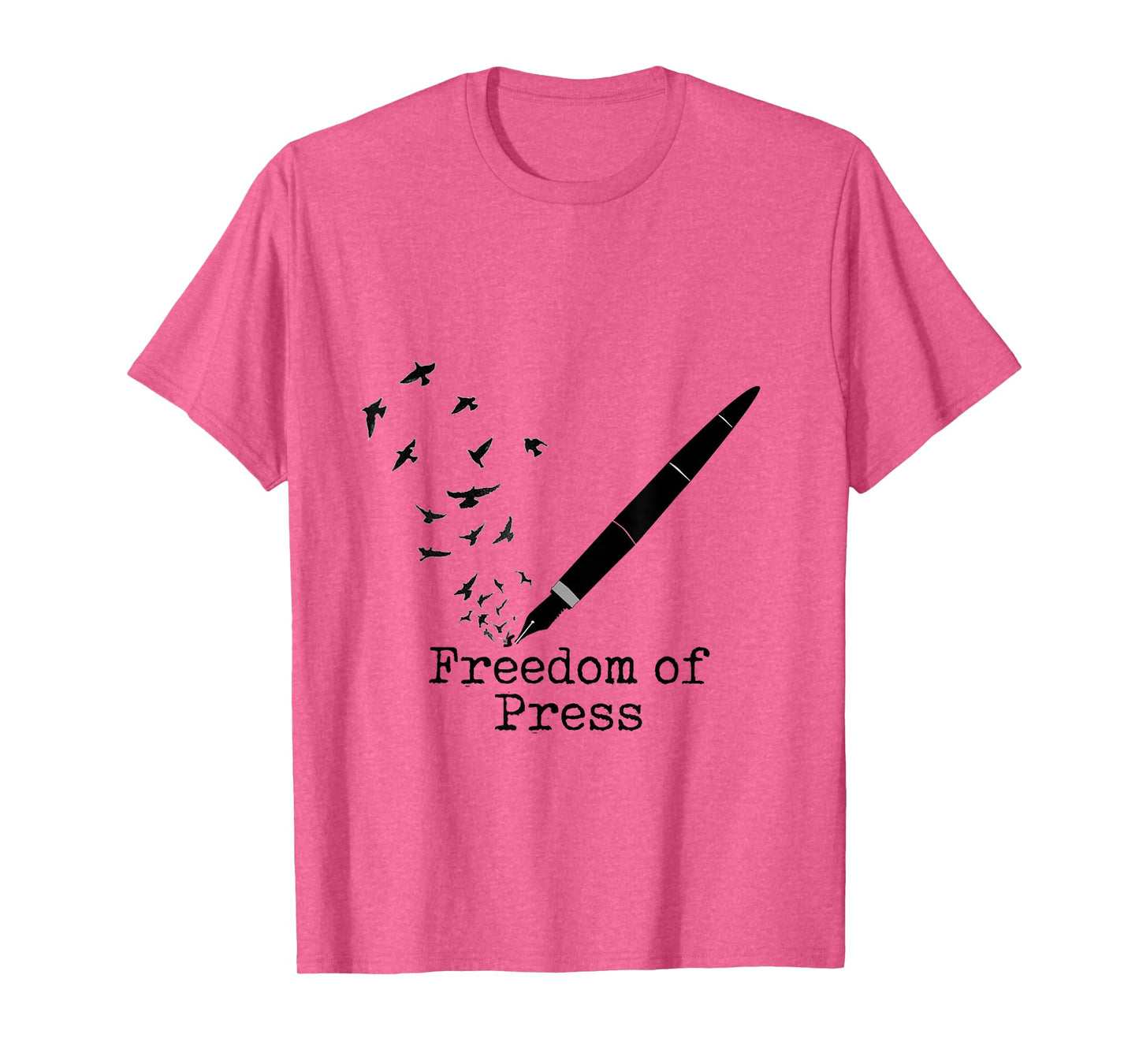 Black Fountain Pen Freedom Of Press Flock Of Birds T-Shirt T-Shirt