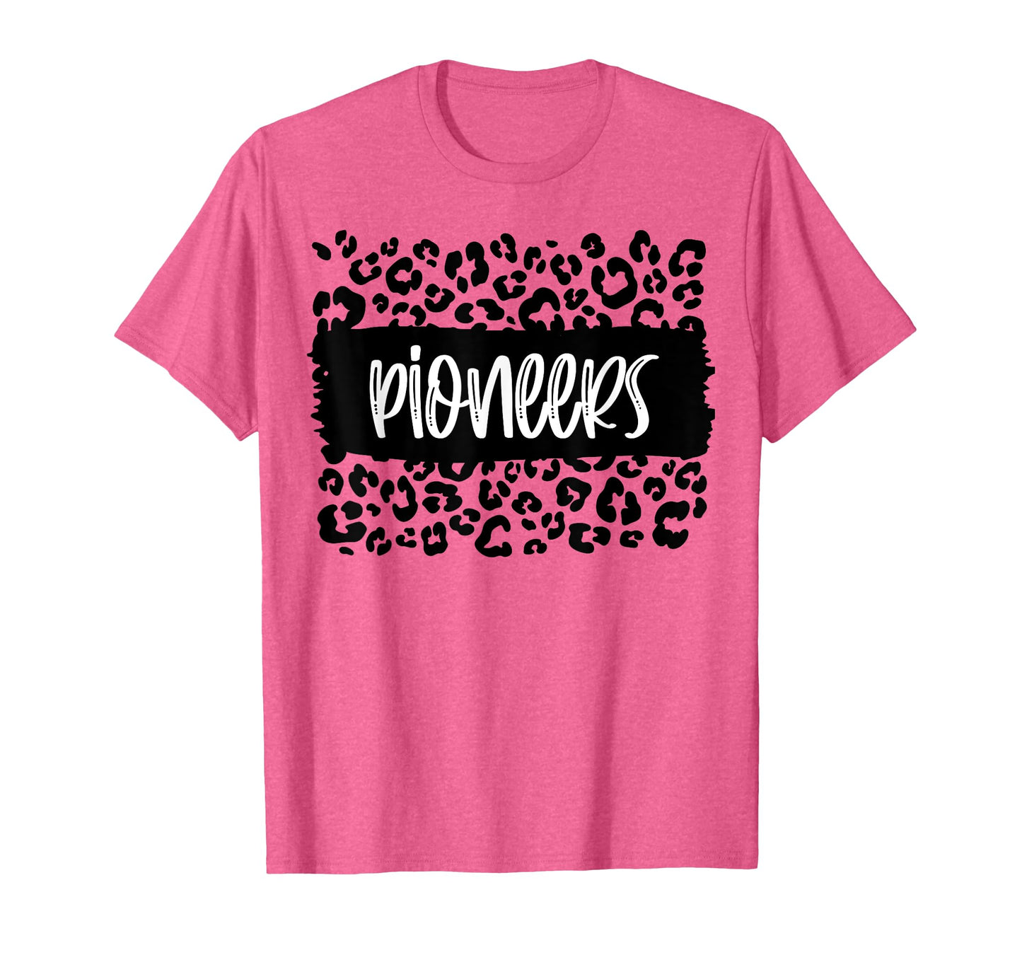 Pioneers Team Mascot School Spirit Game Night Leopard Print T-Shirt