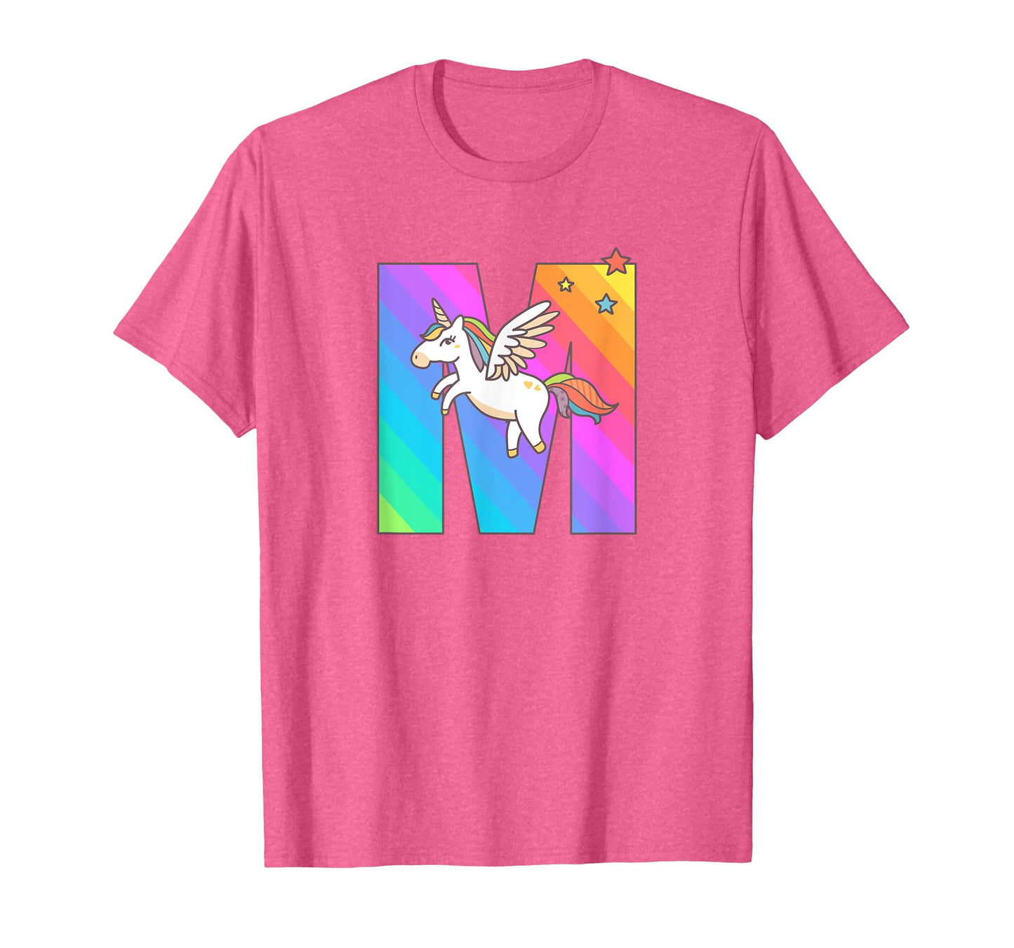 Unicorn Monogram Letter M Initial Cute Girls Birthday Gift T-Shirt