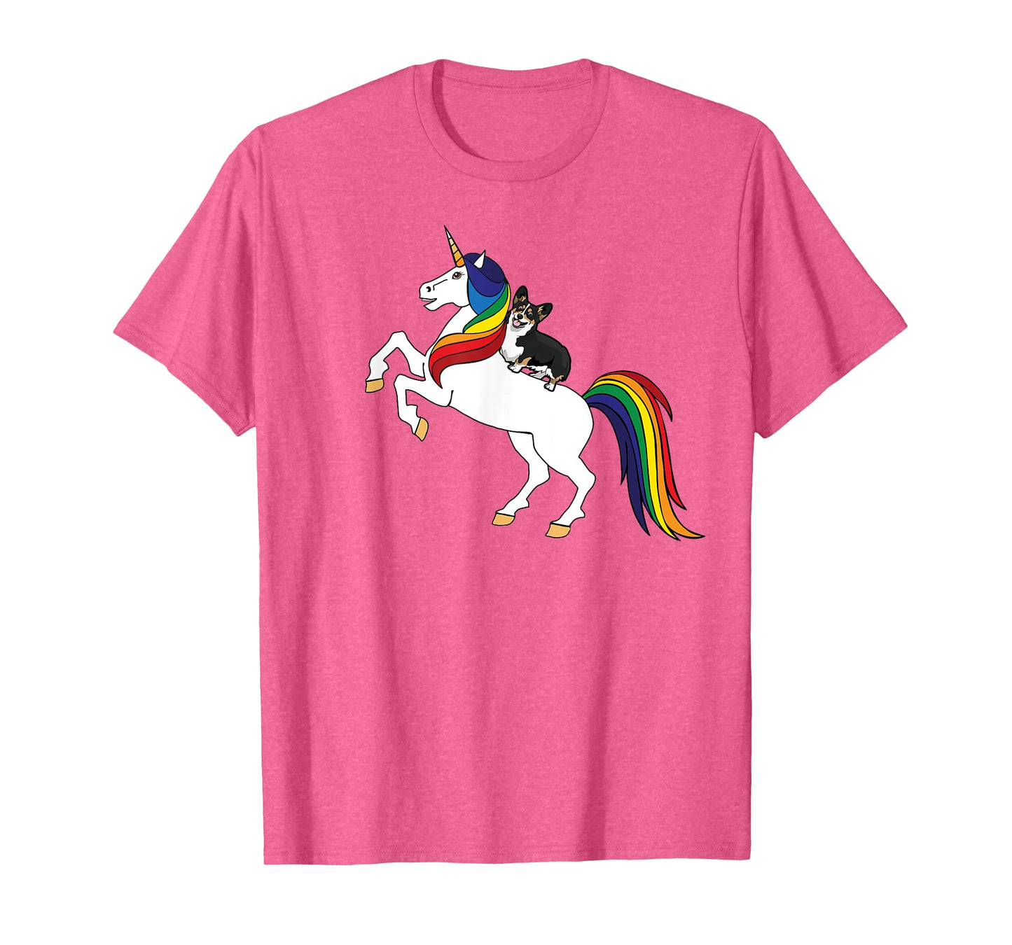 Funny Kids Womens Unicorn Pembroke Black Tri Corgi Lover T-Shirt
