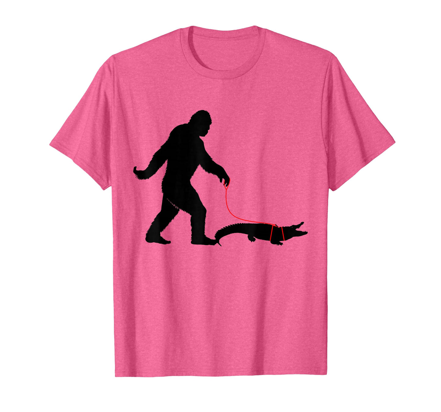 Bigfoot Walking A Crocodile Funny Alligator Animal Lovers T-Shirt