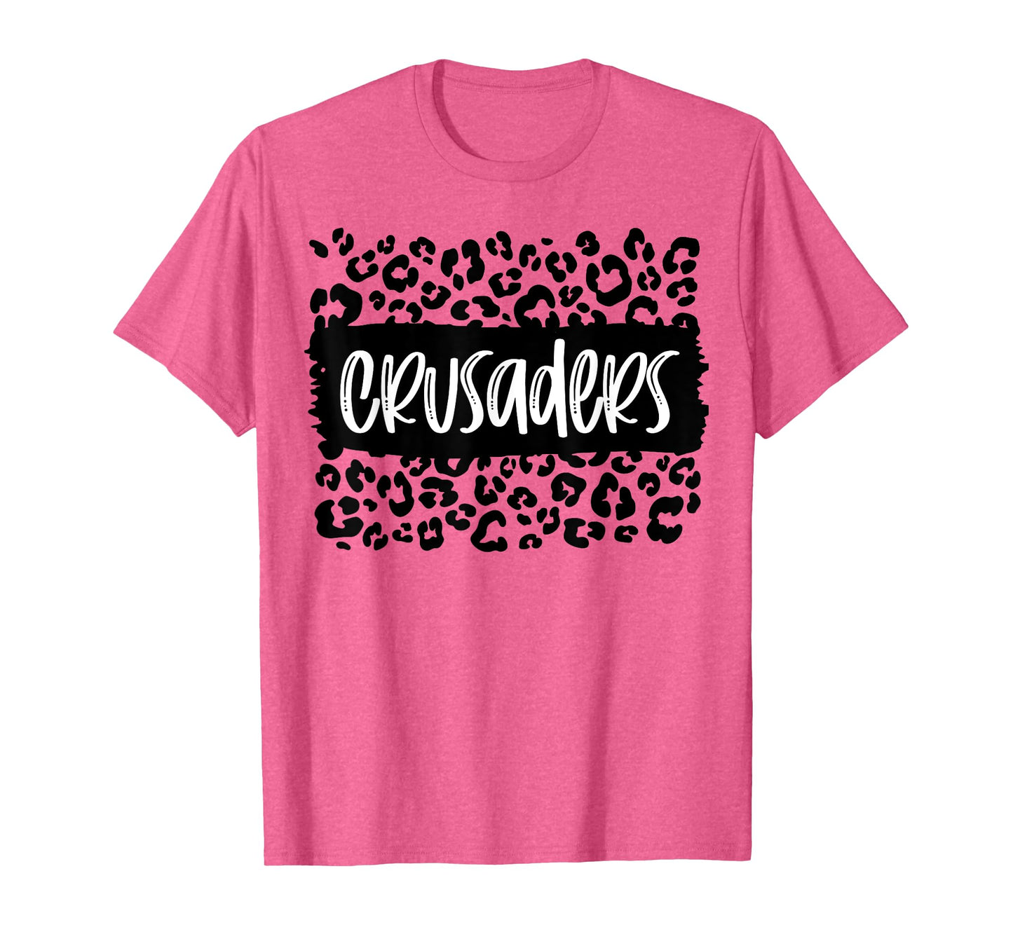 Crusaders Team Mascot School Spirit Game Night Leopard T-Shirt
