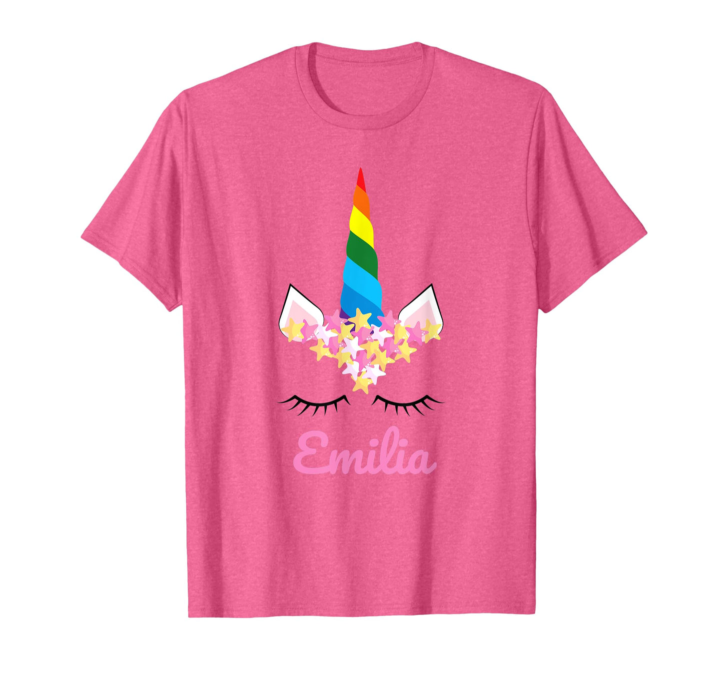 Cute Girls Unicorn Personalized Name Emilia Rainbow Unicorn T-Shirt