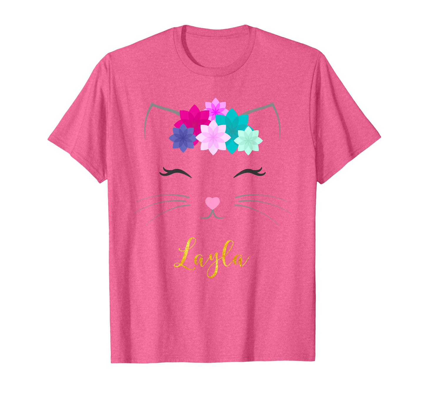 Layla Name Gift Personalized Kitty Cat T-Shirt
