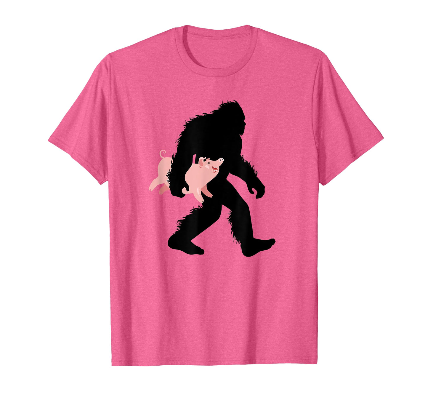 Bigfoot Carrying Pig Cute Swine Sasquatch With Hog T-Shirt