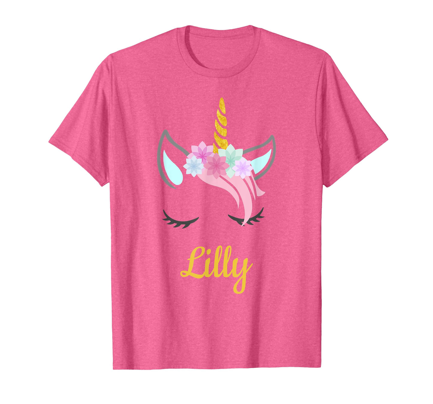 Lilly White Unicorn Name T-Shirt
