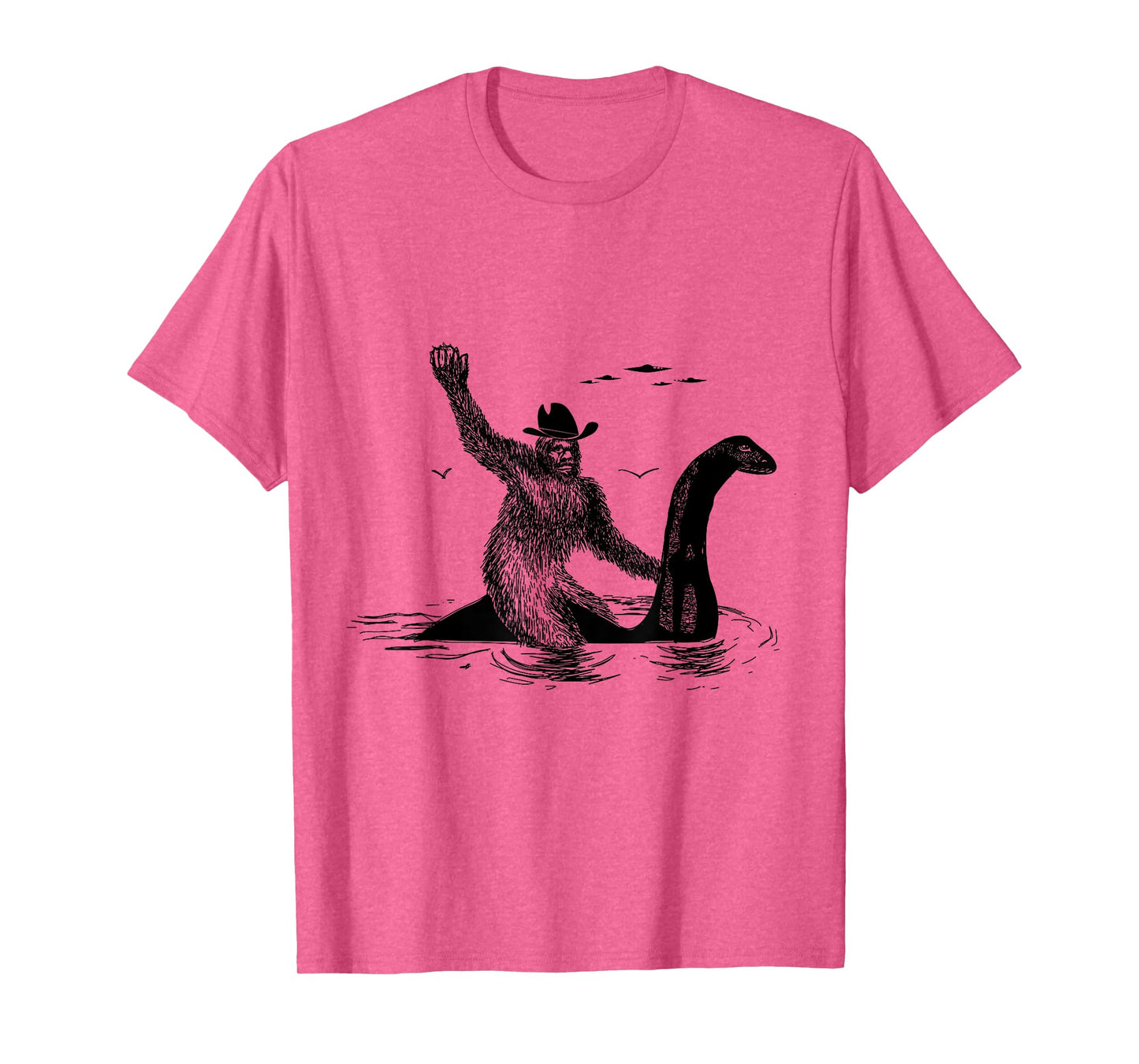 Check out my other Bigfoot T-Shirts Bigfoot Riding on Nessie Lochness, Cowboy, Yeti T-Shirt for Women, Men, Unisex-Adults, Grey, Small, Classic Fit, Short Sleeve, Cotton, Polyester