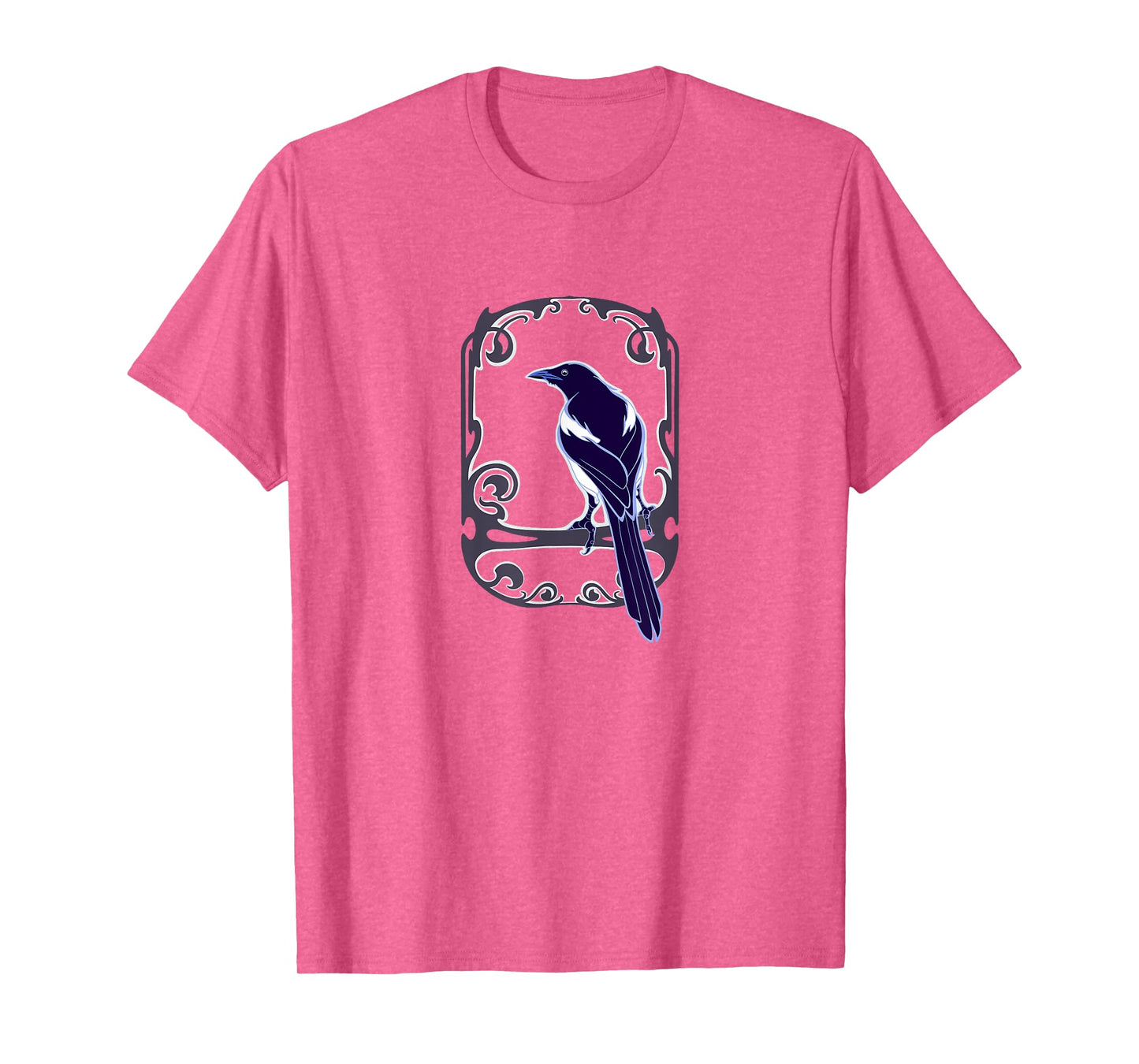 Gothic and Nouveau style Magpie bird, for ornithology lovers T-Shirt