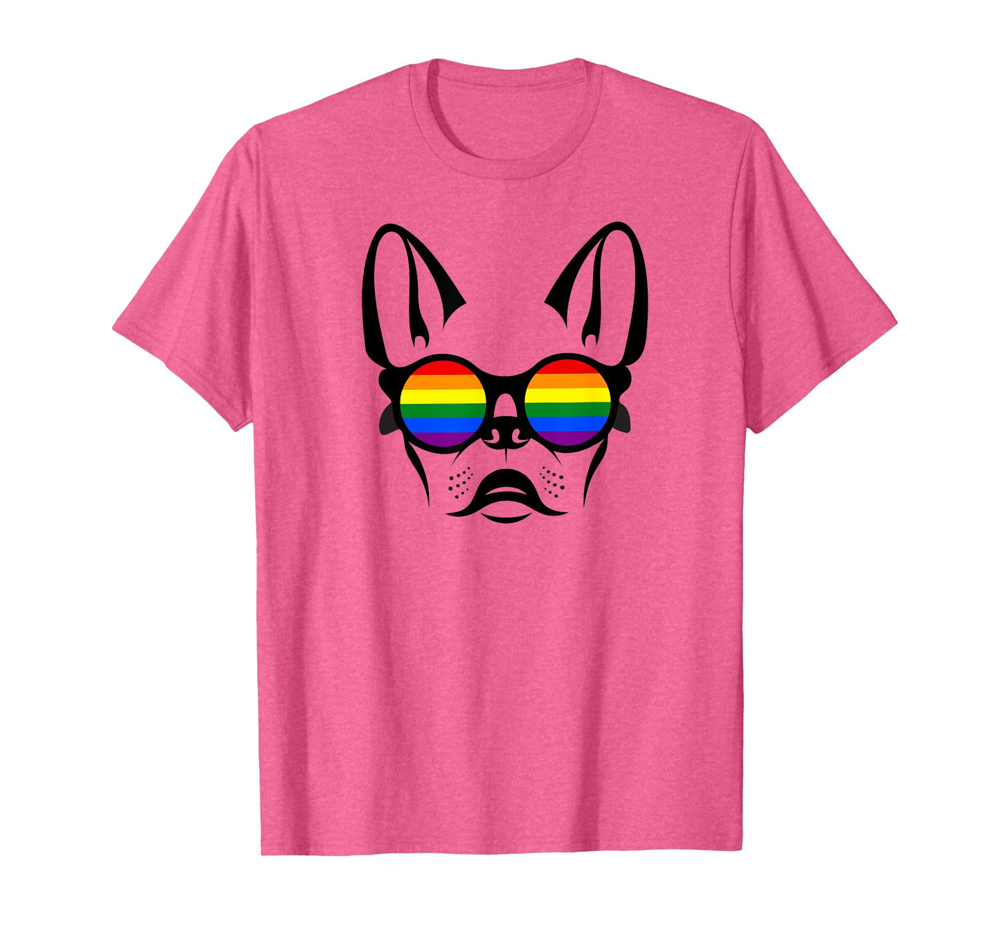 Gay French bulldog with rainbow pride sunglasses Men Women T-Shirt