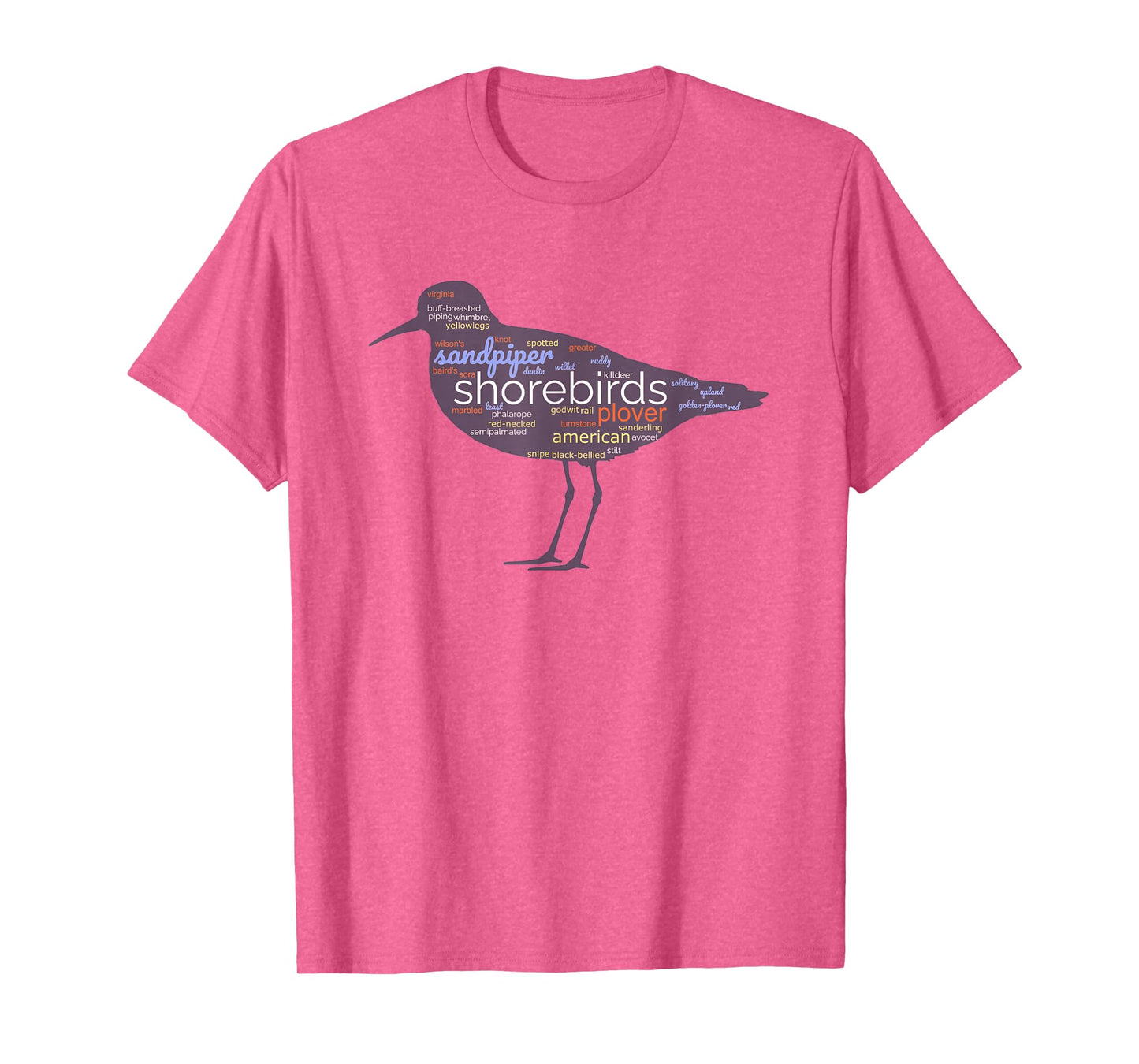Shorebirds Wordcloud Sandpiper Plover for Bird Lovers T-Shirt