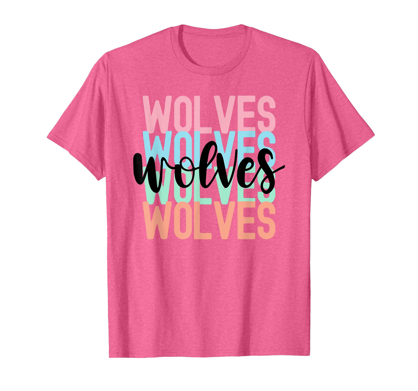 Wolves Team Mascot School Spirit Game Night T-Shirt
