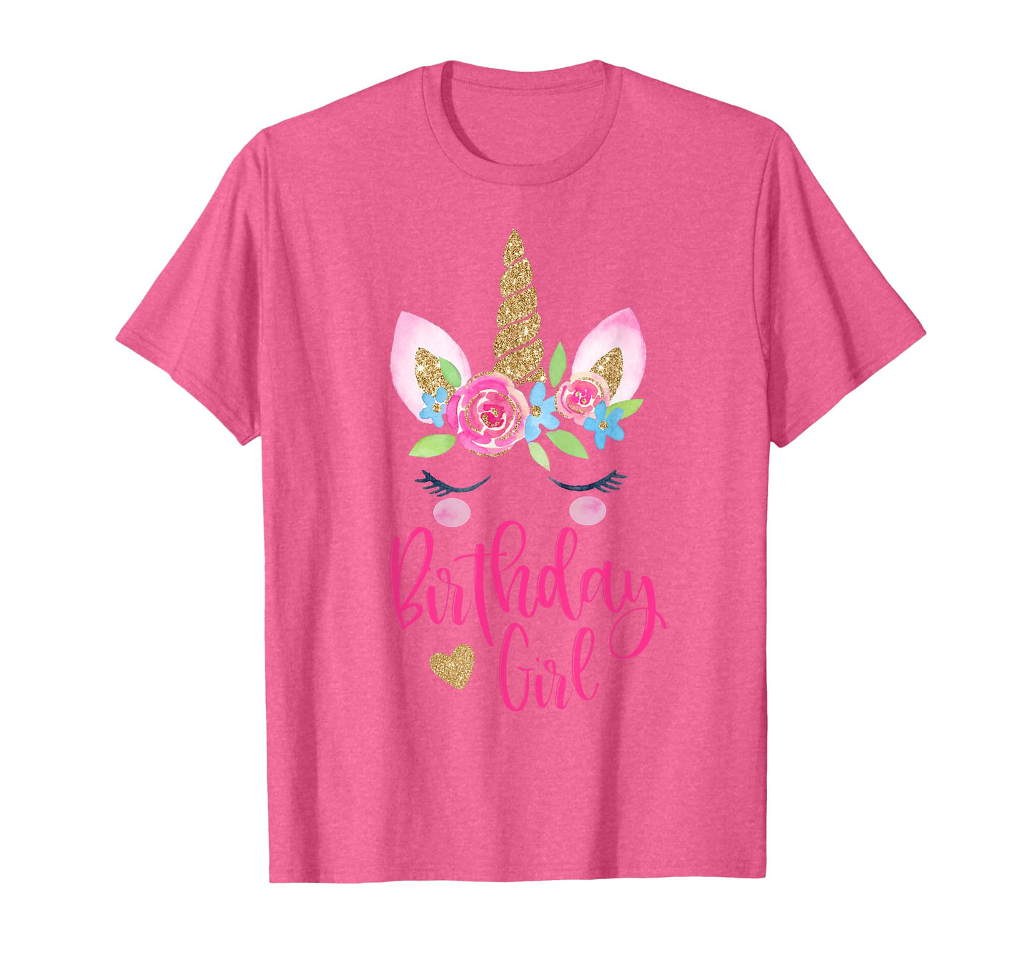 Unicorn Birthday Girl Shirt Pink Cute Theme Party T-Shirt T-Shirt