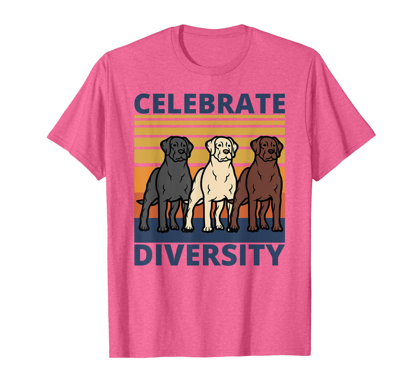 Black Yellow Chocolate Lab Celebrate Diversity Labrador T-Shirt