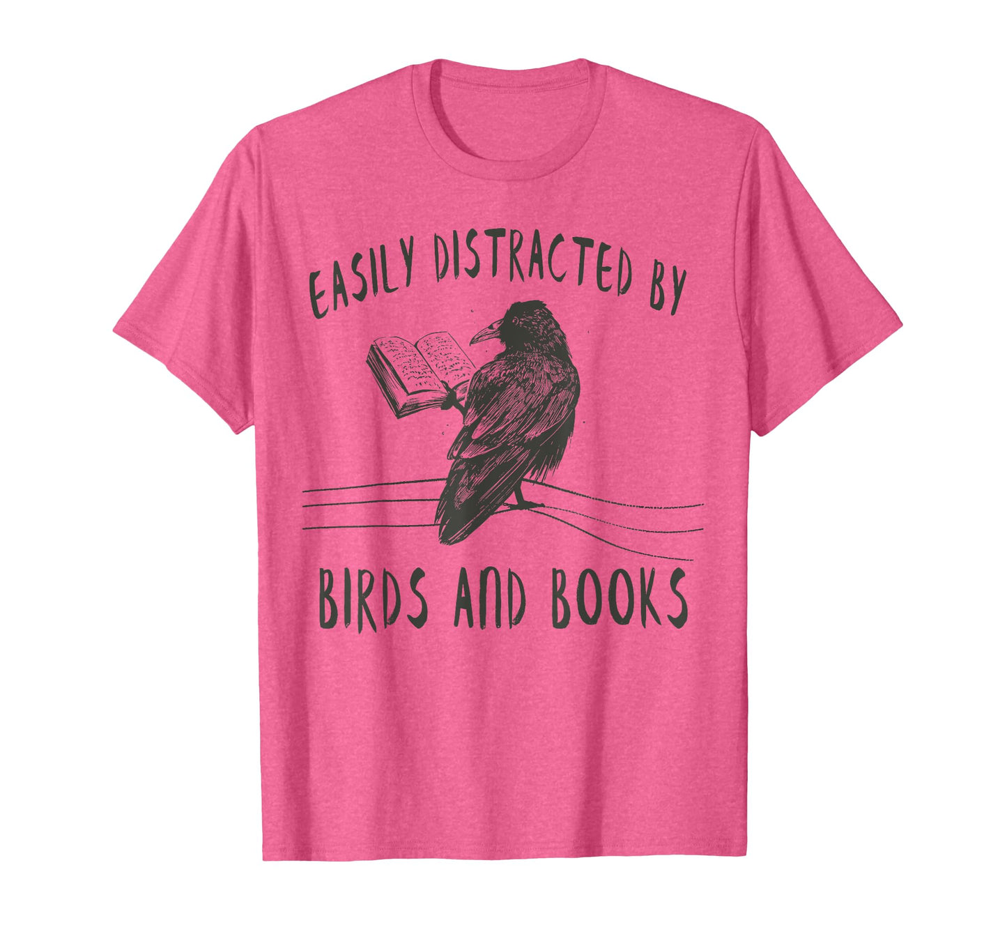 Easily Distracted By Birds And Books Shirts Reading Cool T-Shirt