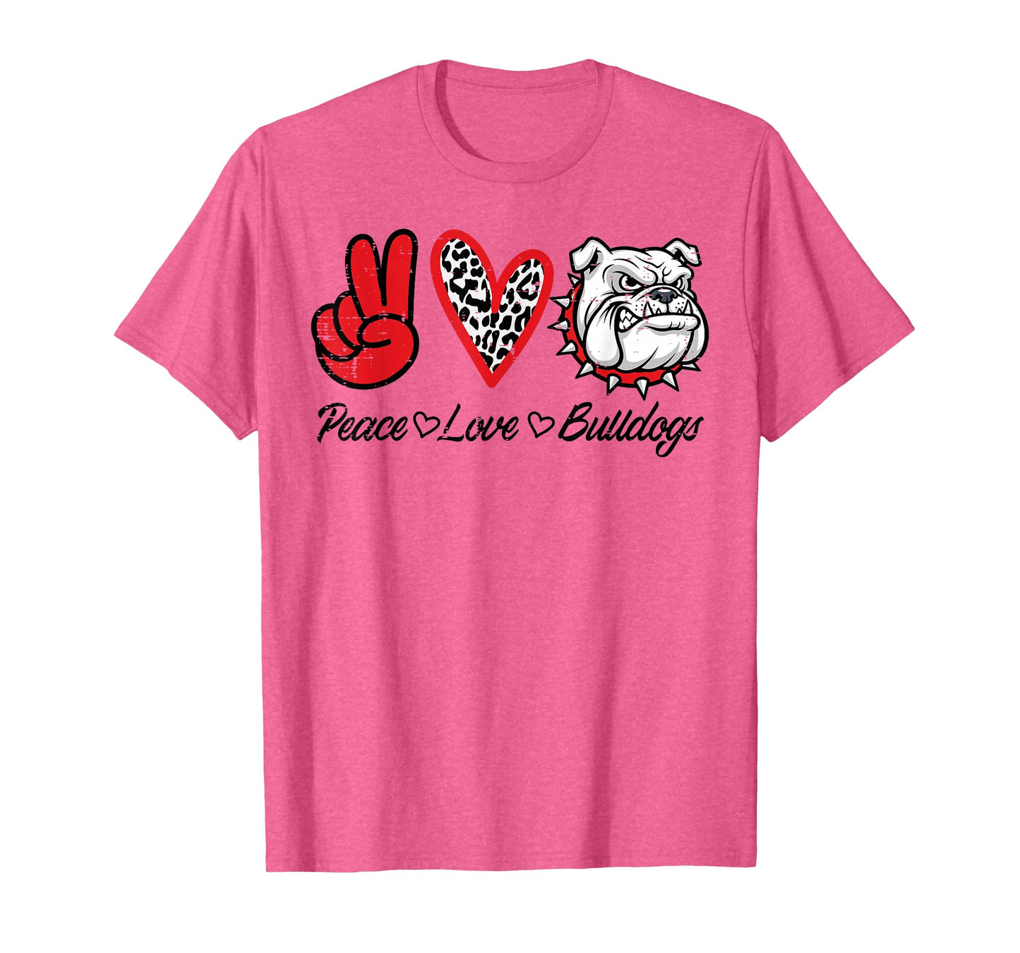 Peace Love Bulldog Men Kids Boys Girls Youth Women Teen T-Shirt