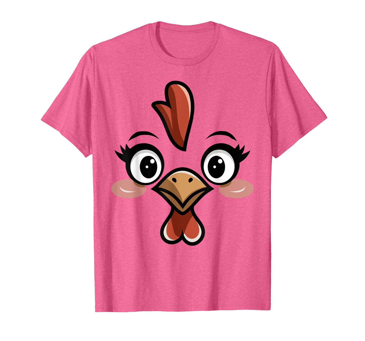 Novelty Last Minute Easy Halloween Party Stuff Halloween Chicken Face T-Shirt Women Kids Blue, White Size Small Classic Fit Round Collar Short Sleeve Cotton 60%, Polyester 40%