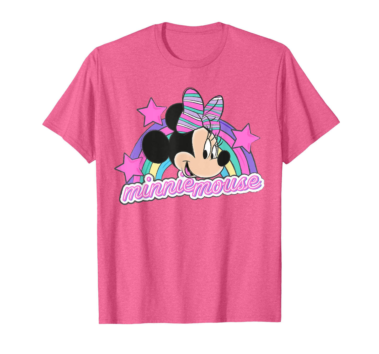 Minnie Mouse - Face With Rainbow And Stars T-Shirt