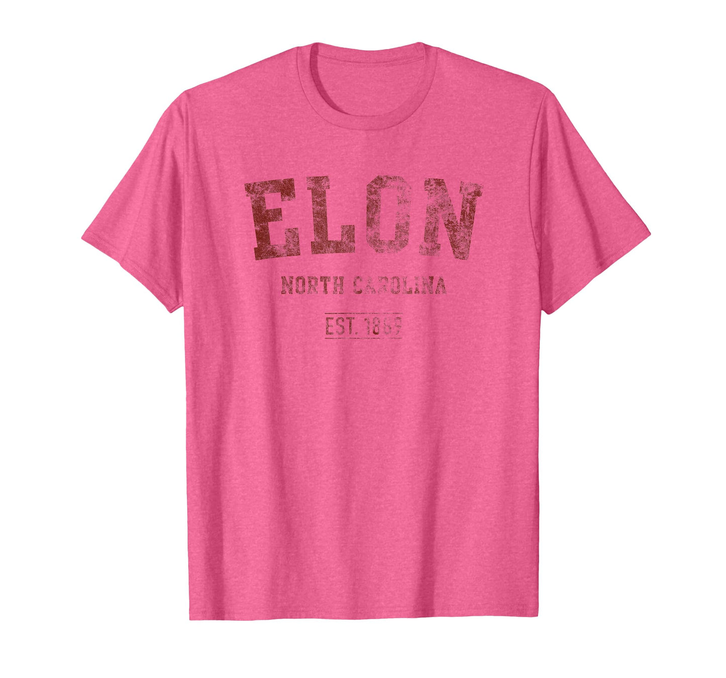 Elon North Carolina Distressed Text Sport Style T-Shirt