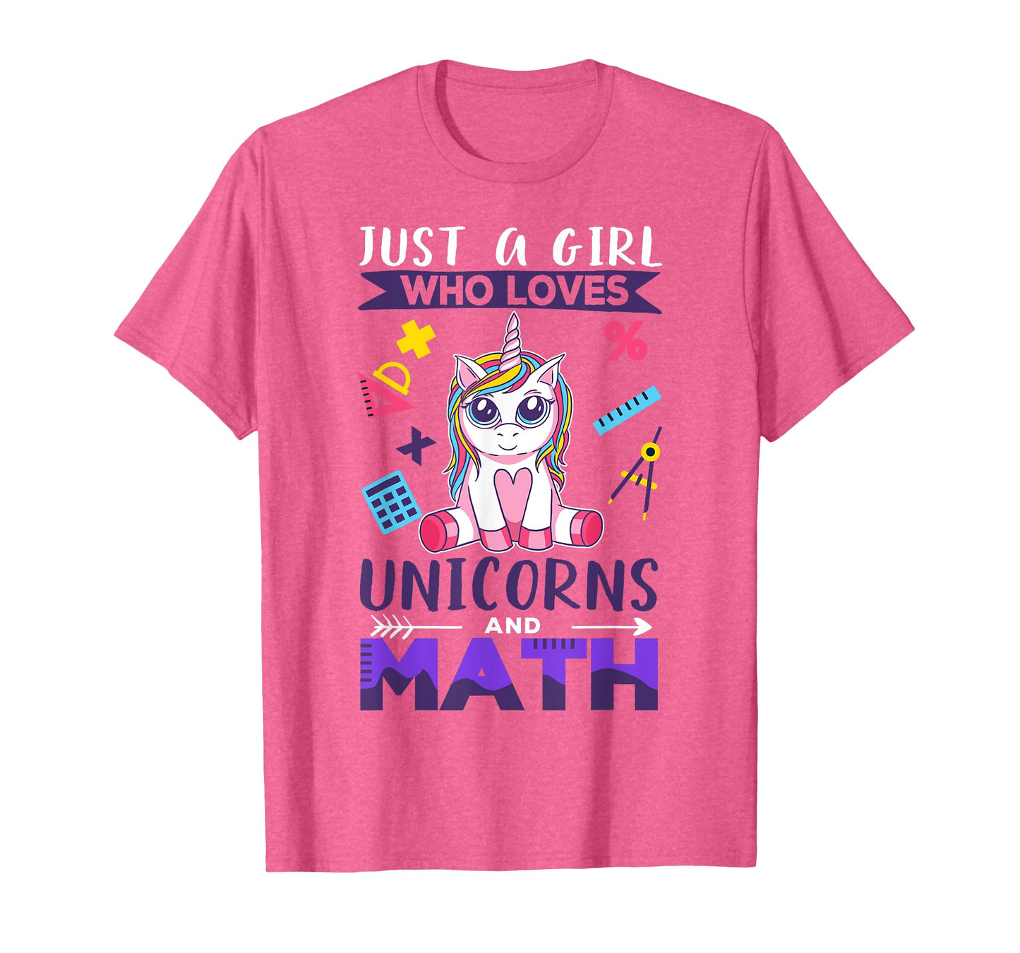 Just A Girl Who Loves Unicorns And Math T-Shirt