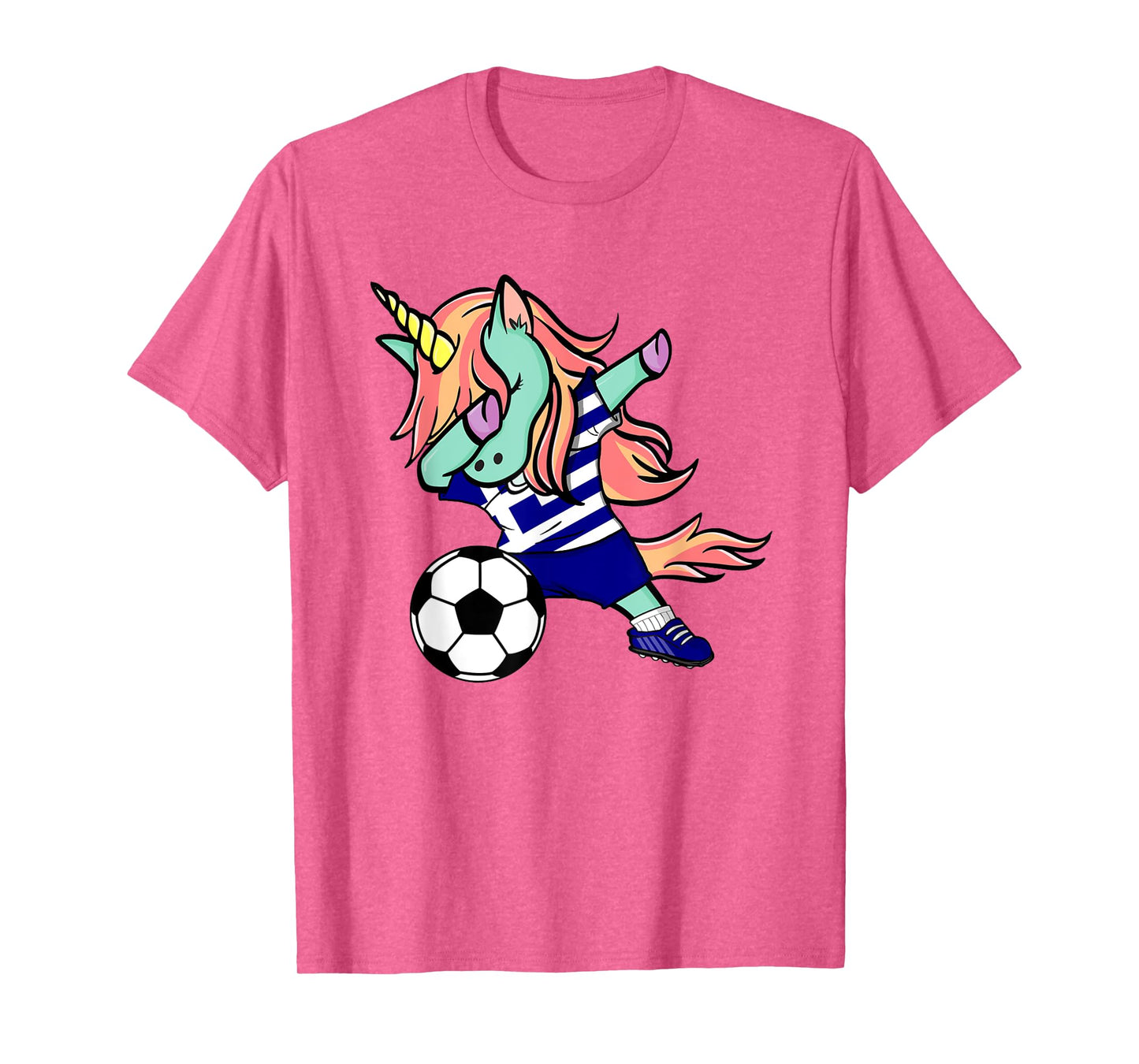 Dabbing Unicorn Soccer Greece Jersey Shirt Greek Football T-Shirt