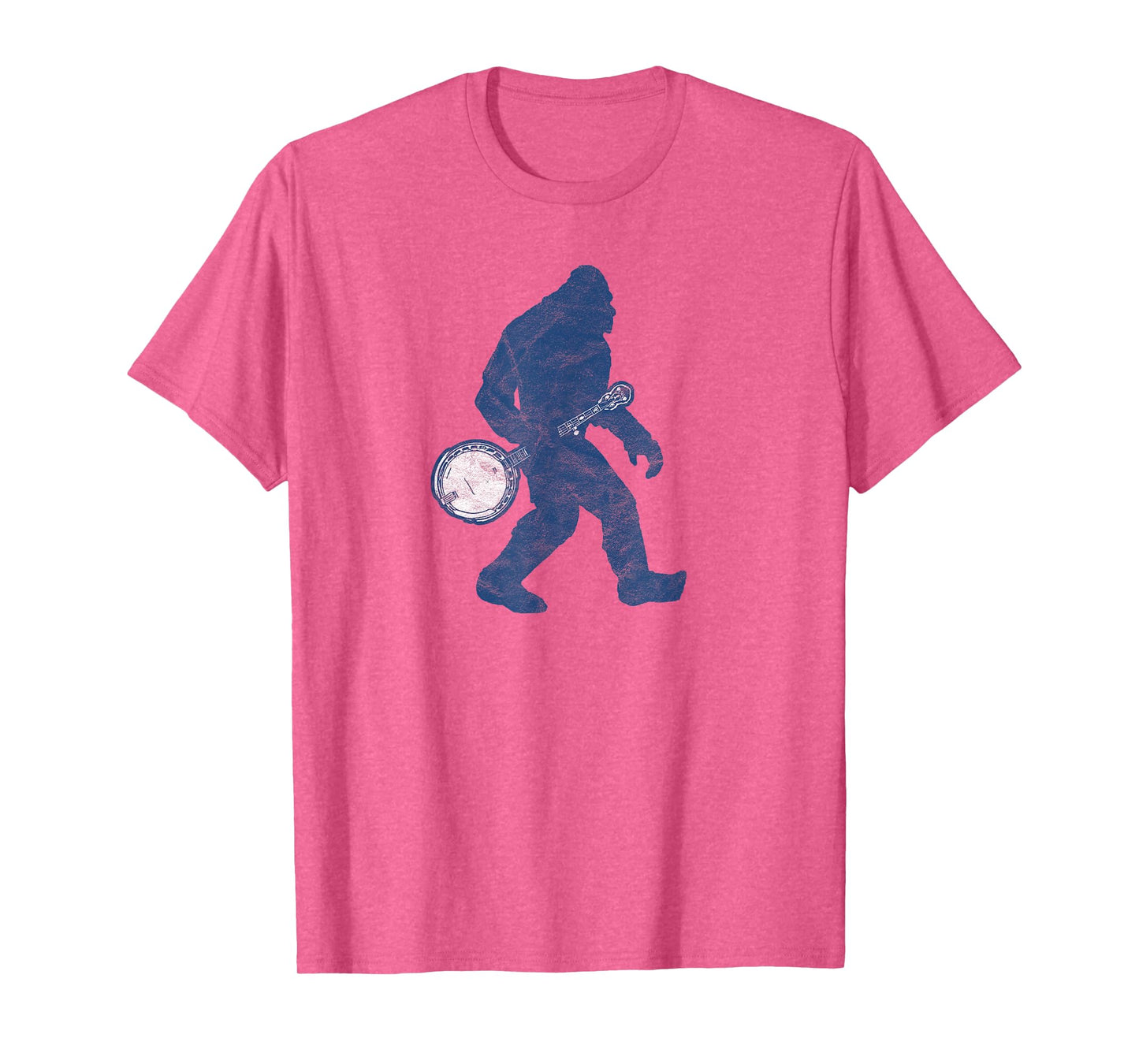 Bigfoot & Banjo - Sasquatch Silhouette Retro Bluegrass T-Shirt