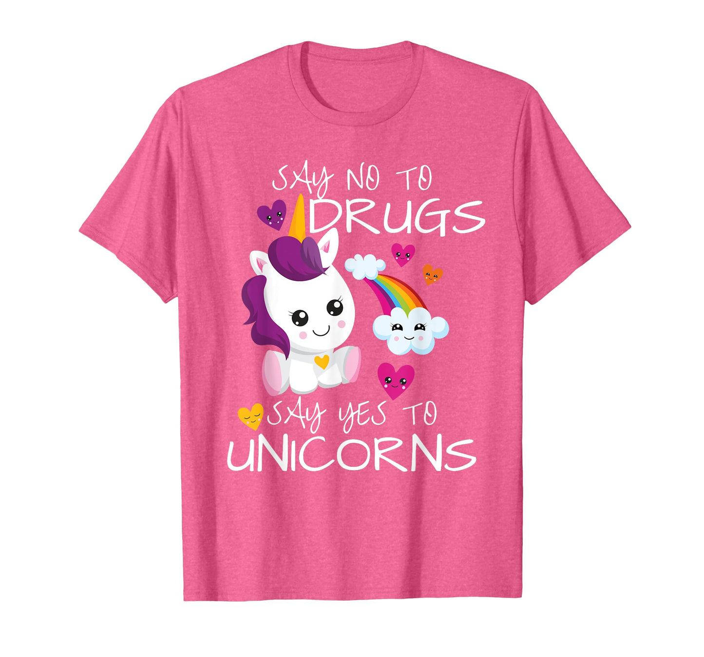 Red Ribbon Week Kids Youth Say No Say Yes To Unicorns T-Shirt