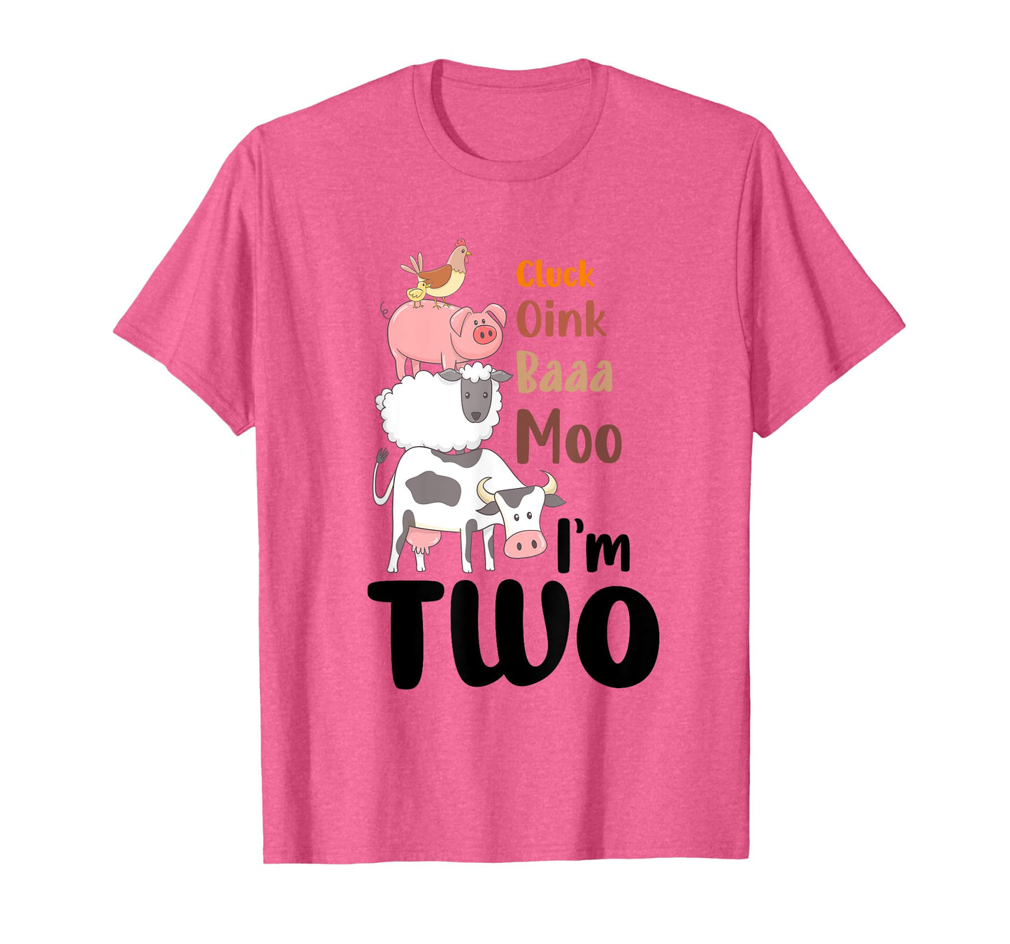 Oink Baa Moo Im 2 Birthday Two Year Old Farm Theme 2nd Bday T-Shirt