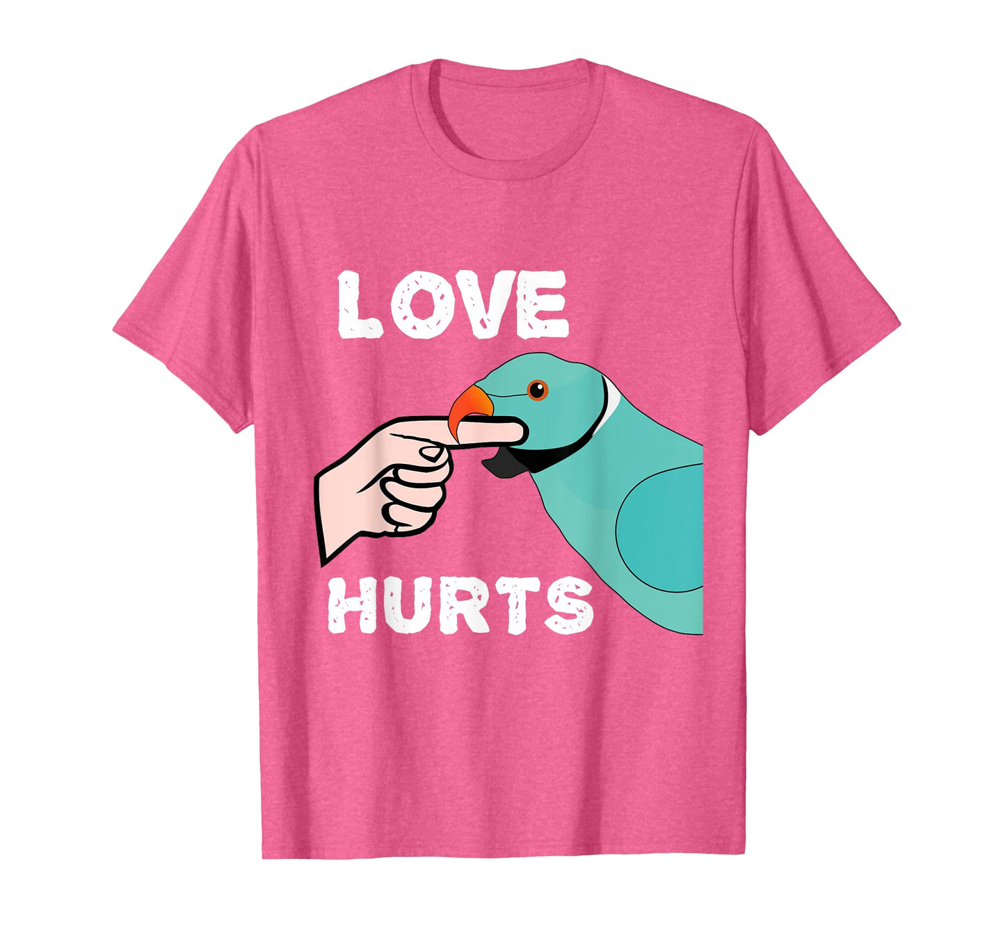Love Hurts Blue Indian Ringneck Parrot T-Shirt