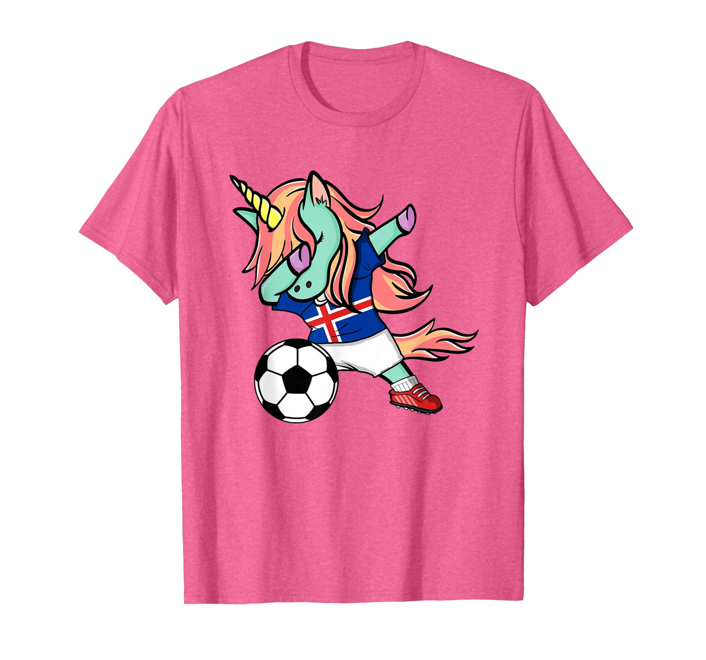 Dabbing Unicorn Soccer Iceland Jersey Icelandic Football Tee T-Shirt